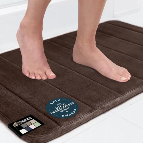 Miniatura 19 de Gorilla Grip - Alfombra de baño de espuma viscoelástica de 24 x 17 pulgadas, original, de primera calidad, suave, absorbente, gruesa, lavable a