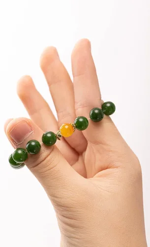 Miniatura 9 de Pulseras de cristal con cuentas de Charka para mujer, hechas a mano con aventurina verde de 0.315 pulgadas (0.315 in), pulseras de piedra de cristal