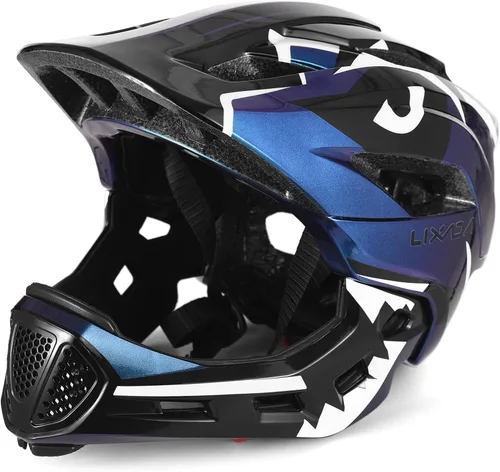 Miniatura 9 de Lixada Casco de bicicleta para niños, ajustable, desmontable, de cara completa, casco de ciclismo para niños, bicicleta, monopatín, scooter,