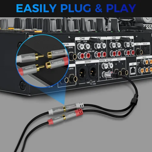 Miniatura 4 de Cable divisor adaptador en Y RCA, paquete de 4 unidades, 1 RCA hembra a 2 RCA macho estéreo de audio y video, cable de extensión para audio