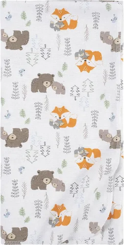 Miniatura 2 de Gerber Niños Recién Nacido Bebé Lactante Guardería 100% Algodón Franela Manta de Recepción y Envoltura, Bosque Blanco, Paquete de 5 Blanco Woodland