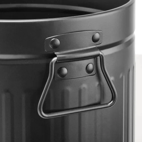 Miniatura 3 de mDesign Basurero de metal de acero de 2 galones/7 litros, basurero con asas para baño, cocina, dormitorio, oficina, capacidad para basura, residuos