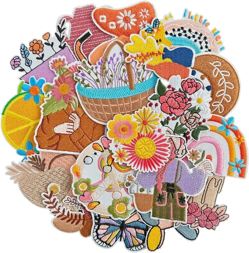 Miniatura 39 de Harsgs Parches bordados para automóvil, lindos parches para planchar y coser para automóvil y vehículo, apliques para ropa, vestido, sombrero, Un