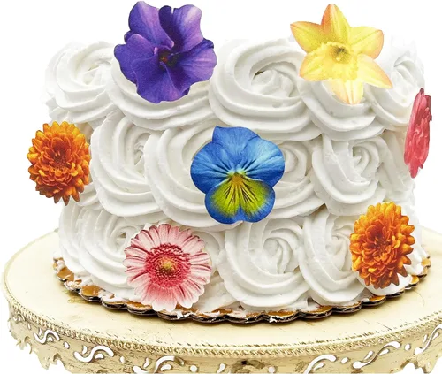Miniatura 16 de Sugar Robot - Flores comestibles de amapola - Tamaño pequeño - Decoraciones comestibles para tartas de flores - Hecho a mano - Hecho en los Estados