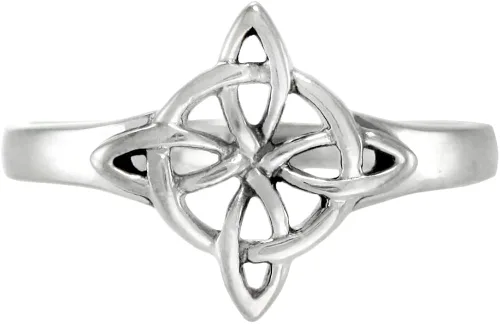 Miniatura 2 de Anillo de nudo de brujas wiccanas celtas de plata esterlina tamaños 4-15 Plata de ley plata