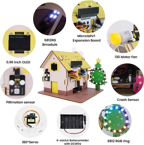 Miniatura 2 de Microbit Smart Home para microbit V1 y V2, kit de codificación STEM educativo DIY con tutorial en línea, kit de programación electrónica