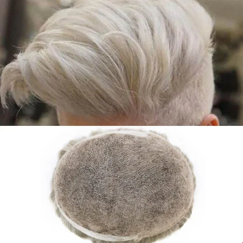 Miniatura 9 de Toupee Hairpiece for Men Real Human Hair Replacement Systems for Men Swiss Lace Front Bleached Knot Natural Hairline Hair Pieces for Men6*8''-100%