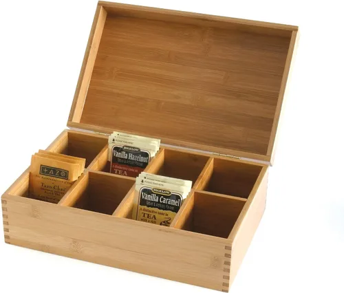 Miniatura 3 de Lipper International Caja de té de madera de bambú con 8 compartimentos, 12-3/8" x 7-3/8" x 3-3/5