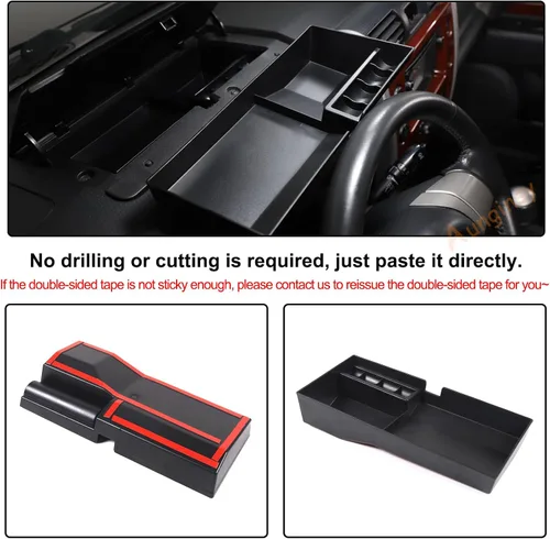 Miniatura 4 de Aunginsy Caja de almacenamiento para tablero de automóvil, bandeja organizadora compatible con Toyota FJ Cruiser 2007-2021, consola central