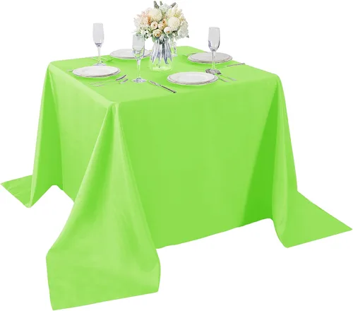Miniatura 68 de Cupuamon - Mantel rectangular de 60 x 84 pulgadas, tela de poliéster lavable para decoración de bodas, fiestas, cenas y banquetes