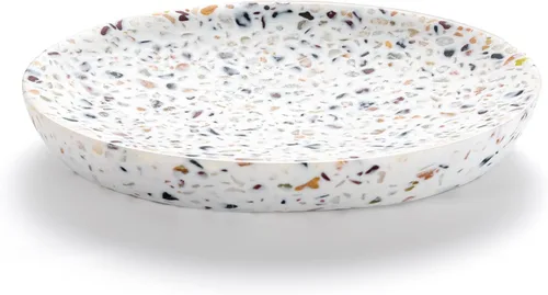 Miniatura 7 de Luxspire Jabonera, Bandeja de Jabón de Resina Portajabones Caja Contenedora, Estuche de Plato de Jabón Ovalado con Patrón de Mármol, Soporte