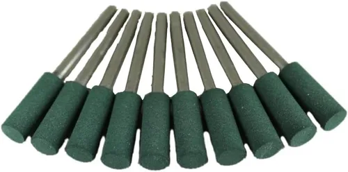 TEMO 10 piezas de 0.236 in (1/4 pulgadas) cilindro de goma rotativa herramienta de pulido con vástago de 0.118 in (1/8 pulgadas) para herramientas
