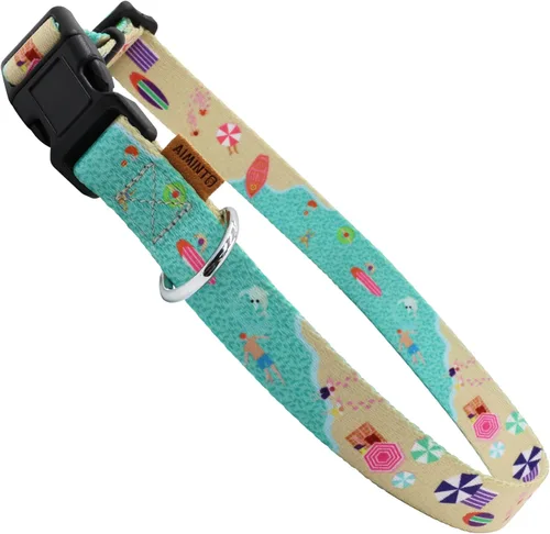 Miniatura 10 de Collar de perro, bonito patrón floral, collar suave y ajustable con hebilla de liberación rápida (S (cuello 11-18 pulgadas, ancho 5/8 pulgadas)