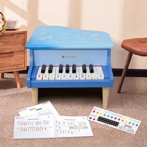 Miniatura 7 de Piano de cola de 18 teclas para niños de 3 a 7 años de edad, principiantes, niñas, niños, primer mini piano, juguete educativo instrumento musical