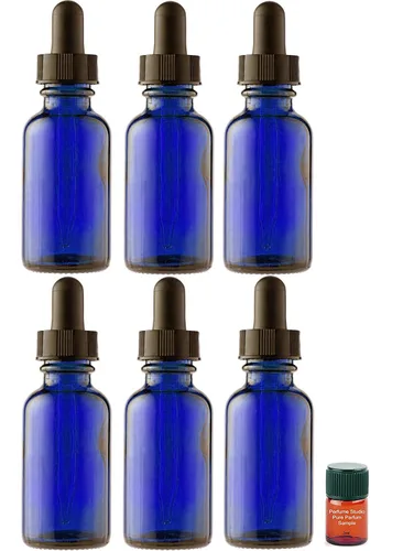 Miniatura 6 de Perfume Studio Juego de 6 piezas; botellas cuentagotas de vidrio ámbar de 2 onzas con una muestra de fragancia Perfume Studio de 0.07 onzas líquidas