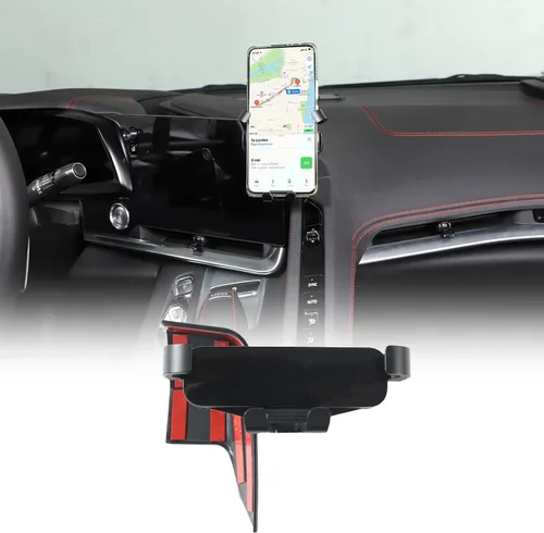 Daeiclru Soporte de teléfono para automóvil compatible con Chevrolet Corvette C8 2020-2025, soporte para teléfono móvil para pantalla de navegación