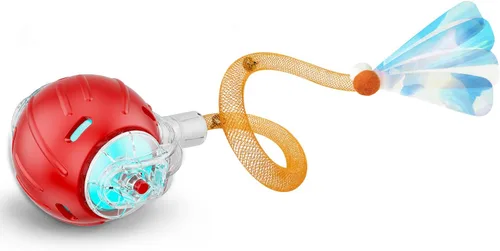 Miniatura 7 de Jkanti Juguetes interactivos para gatos de interior, bola de gato ágil en movimiento de tercera generación con cola de malla elástica, juguetes