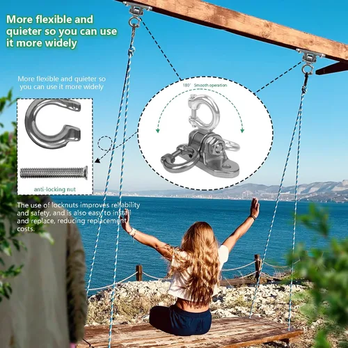 Miniatura 2 de 2 accesorios para columpios, perchas de columpio resistentes, para patio, porche, columpio, bolsa de arena, soporte de hamaca de yoga, soporte