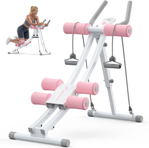 Miniatura 11 de MERACH Ab Machine, Adjustable Dual Track Ab Trainer Machine, Ab Workout Equipment for Home Gym, Ergonomic Arc Track for Better Abs, Foldable Workout
