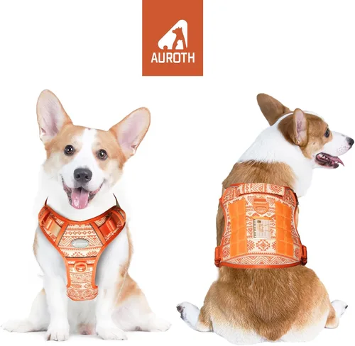 Miniatura 2 de AUROTH Arnés táctico para perros grandes, sin tirones, ajustable, reflectante, K27, entrenamiento de trabajo, chaleco para mascotas, arnés