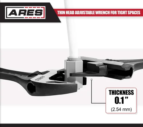 Miniatura 4 de ARES 79008-Llave de cocodrilo ajustable de cabeza fina de 8 pulgadas, capacidad de mandíbula de 1 1/4 pulgadas, construcción de acero al cromo