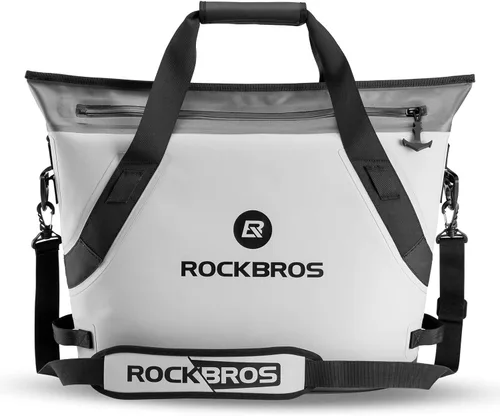 ROCKBROS Hielera suave aislada a prueba de fugas portátil para 36 latas, enfriadores grandes de lados suaves, impermeable, con aislamiento térmico
