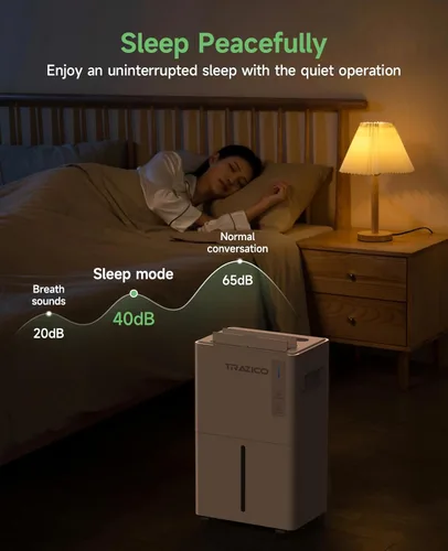 Miniatura 5 de 1500 Sq.ft Dehumidifier for Basement, Trazico Max 21 Pint/Day Dehumidifiers for Home, Large Room, Bedroom with Drain Hose, Quiet Smart Humidity