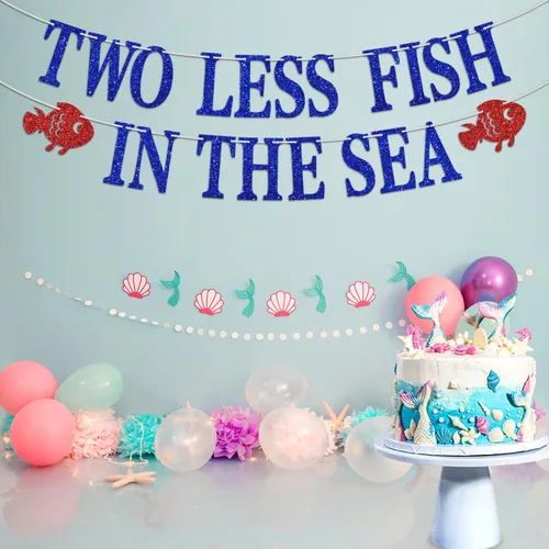Miniatura 3 de Cartel Two Less Fish in the Sea, decoración de fiesta de compromiso, playa, boda, fiesta, fiesta náutica, despedida de soltera, divertidas