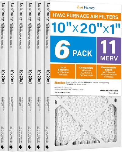 Miniatura 10 de LotFancy Filtro de aire MERV 8 de 10 x 20 x 1, paquete de 4 unidades, tamaño real: 9.75 x 19.75 x 0.75 pulgadas, reemplazo de horno plisado y filtro