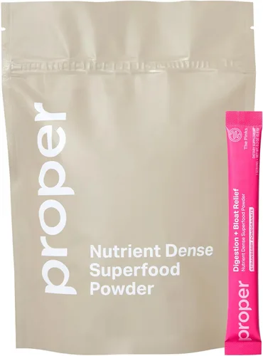 Proper, The Pinks Digestión y Alivio de la Hinchazón. Mezcla de bebida con probióticos para la salud intestinal, prebióticos, raíz de remolacha y