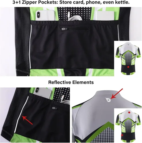 Miniatura 5 de BALEAF Men's Cycling Jersey Short Sleeve Bike Shirts 4 Pockets Road Biking Tops Full Zip Clothing MTB Breathable UPF 50+