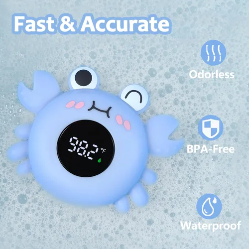 Miniatura 2 de Termómetro de baño para bebé, termómetro de temperatura del agua para bañera, cangrejo recién nacido, juguete de tina flotante, regalo para niños