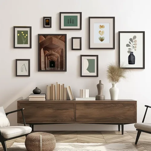 Miniatura 7 de Momentworth Portarretratos de 4 x 6 pulgadas con paspartú para 3.5 x 5 pulgadas, marcos de fotos con grano de madera negra envejecida para pared