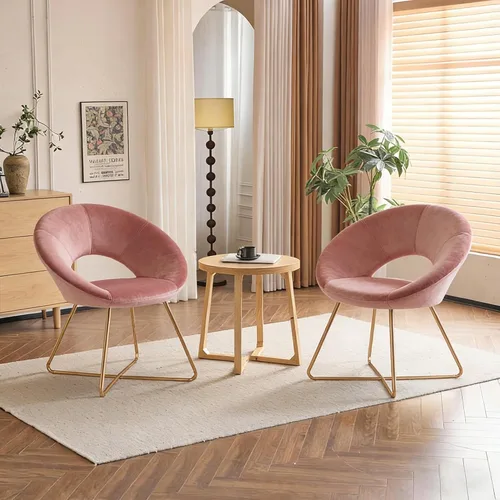 Miniatura 11 de DUHOME Sillas modernas de terciopelo con acento para sofá individual, cómodas sillas tapizadas, sillas de descanso de mediados de siglo con patas