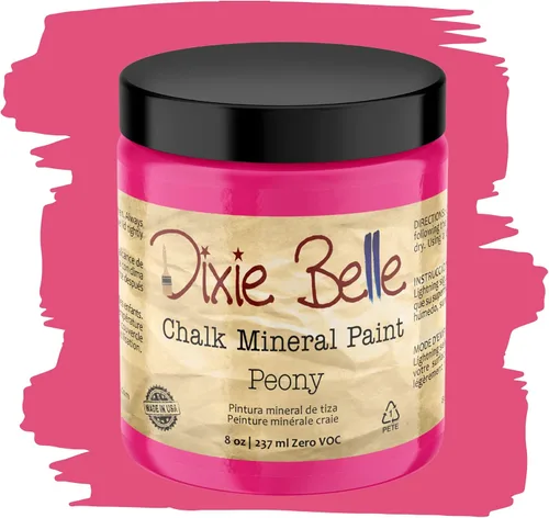 Miniatura 322 de Dixie Belle Paint Company - Pintura con acabado de tiza para muebles, color negro (Caviar), 1 galón, 128 fl oz, pintura mineral color rosa intenso
