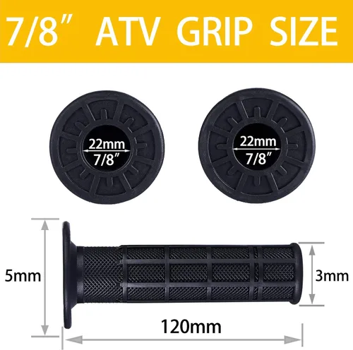 Miniatura 3 de 7/8'' ATV Grips Universal Handlebar Grips Soft Rubber Motorcycle Grip for ATV Polaris Thumb Throttle Kid Youth 4 Wheeler Quad 400ex