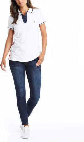 Miniatura 2 de Nautica Toggle Accent - Camisa polo de algodón elástico suave de manga corta para mujer