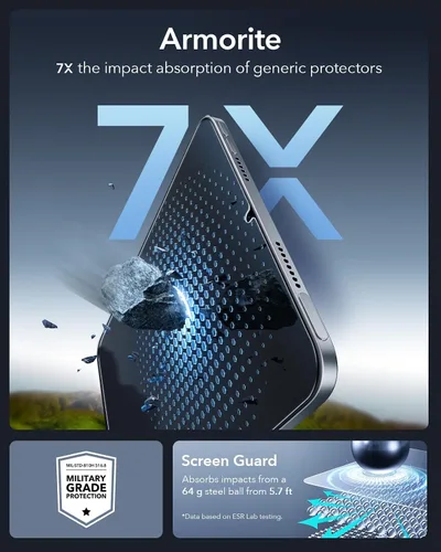 Miniatura 6 de ESR Paquete de 2 protectores de pantalla Armorite para iPad mini 7ª generación (A17 Pro, 2024) y 6ª generación (2021), protección de grado militar