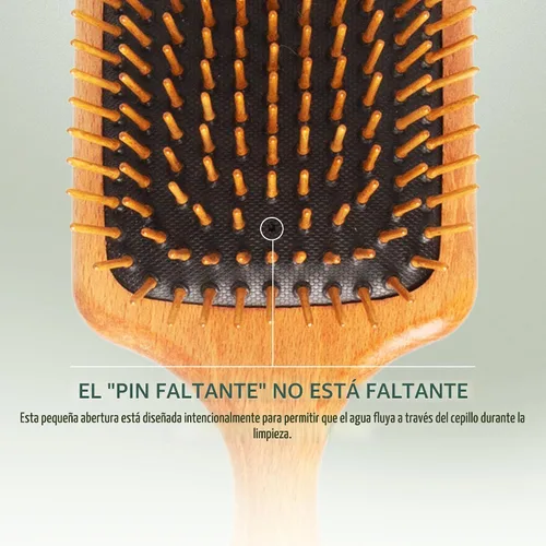 Miniatura 4 de SHASH Desde 1869 Fabricado en Alemania Cepillo de paleta de madera - Desenreda suavemente, peina, acondiciona el cabello con mínimo encrespamiento
