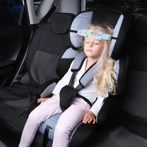 Miniatura 4 de Hestya 2 correas para la cabeza de asiento de automóvil para bebé, soporte para la cabeza de asiento de automóvil para niños, banda para Flor