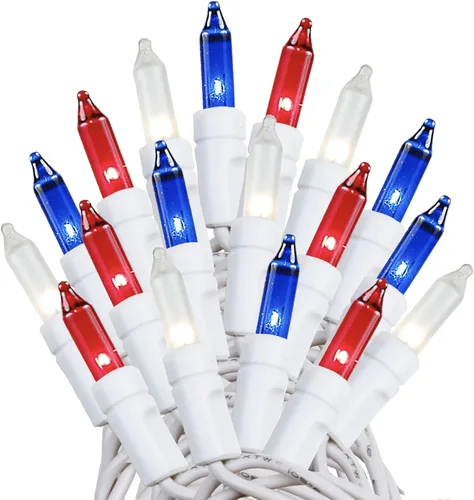 Miniatura 15 de Novelty Lights - Cadena de 100 mini luces incandescentes con bulbo, 50 pies, espaciadas cada 6 pulgadas, con cable blanco, con certificación UL