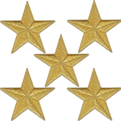 Miniatura 25 de Laughing Lizards Parches bordados con estrellas para planchar para ropa, chaquetas, mochilas y decoraciones (negro, 1 pulgada)