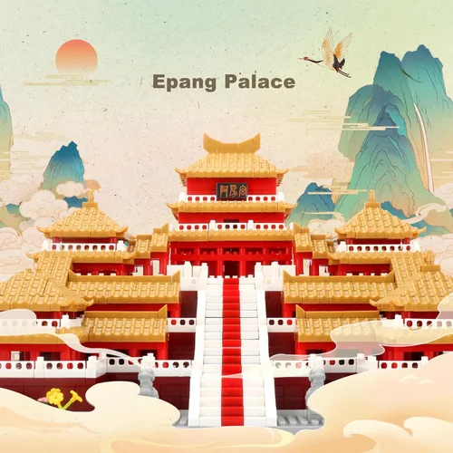 Miniatura 7 de Juego de bloques de construcción de arquitectura china, Epang Palace, 3050 piezas, juguetes creativos, el mejor regalo para adultos y niños a partir
