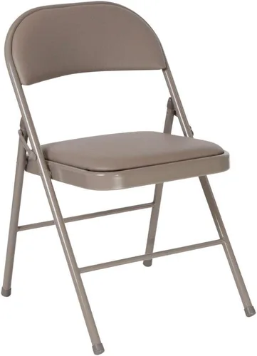Miniatura 12 de Flash Furniture Silla plegable de vinilo beige con doble refuerzo de la serie HERCULES