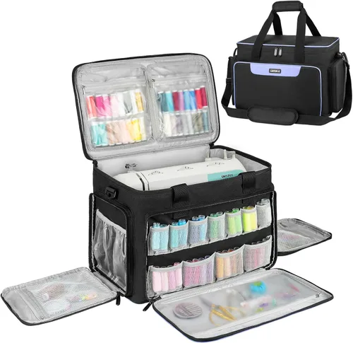 Miniatura 13 de LEFOR·Z Estuche rodante para máquina de coser con ruedas, bolsa de transporte para máquina de coser, bolsa de mano con carrito para la mayoría