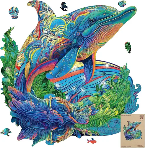 Miniatura 15 de Rompecabezas de madera Mys Aurora, rompecabezas de tortuga marina 300 piezas, rompecabezas de madera único de 5 mm con forma de animal para adultos