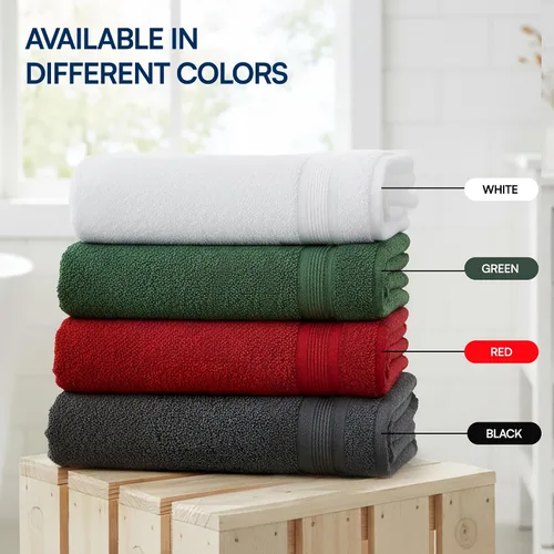 Miniatura 7 de Linteum Textile Supply Toalla de mano negra prémium de 16 x 27 pulgadas, 100% algodón, sin torsión, absorbente, de secado rápido, duradera