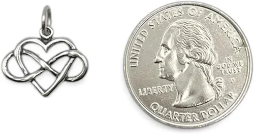 Miniatura 5 de KEVIN N ANNA Collar pequeño de plata de ley con dije de corazón infinito, 18 pulgadas