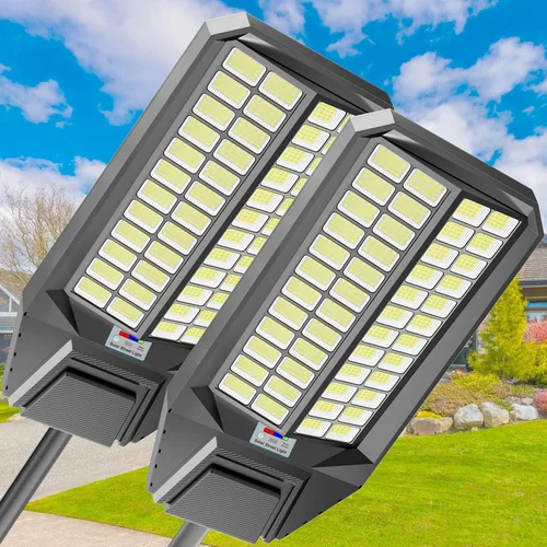 Miniatura 12 de Luz de calle solar de 9000 W, luces solares de calle al aire libre 120000 LM, luz de estacionamiento comercial 7000 K, luces de inundación