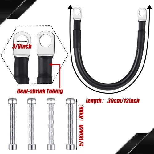 Miniatura 4 de Interruptor de desconexión de batería de 12 V-48 V con 2 cables Awg de 12 pulgadas, interruptor aislante de batería marina impermeable con lengüetas